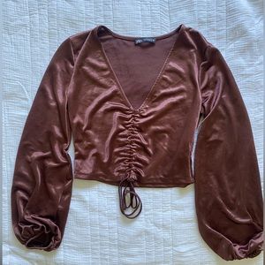 ZARA Satin cropped top